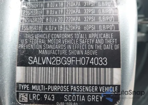 2015 Land Rover Range Rover Evoque Pure z USA, uszkodzony, nr VIN SALVN2BG9FH074033